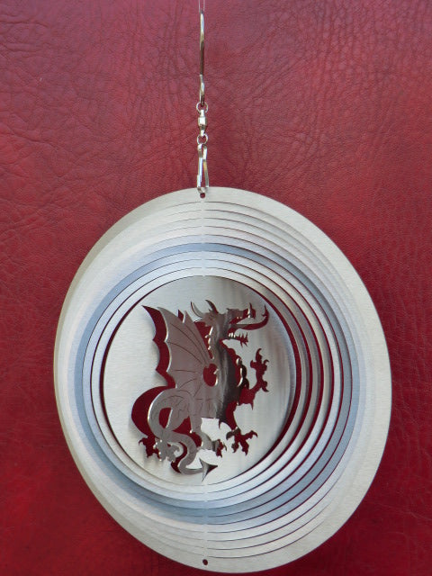 Edelstahl Windspiel Drache