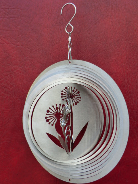 Edelstahl Windspiel Pusteblume