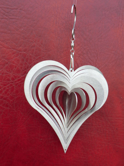 Edelstahl Windspiel Herz