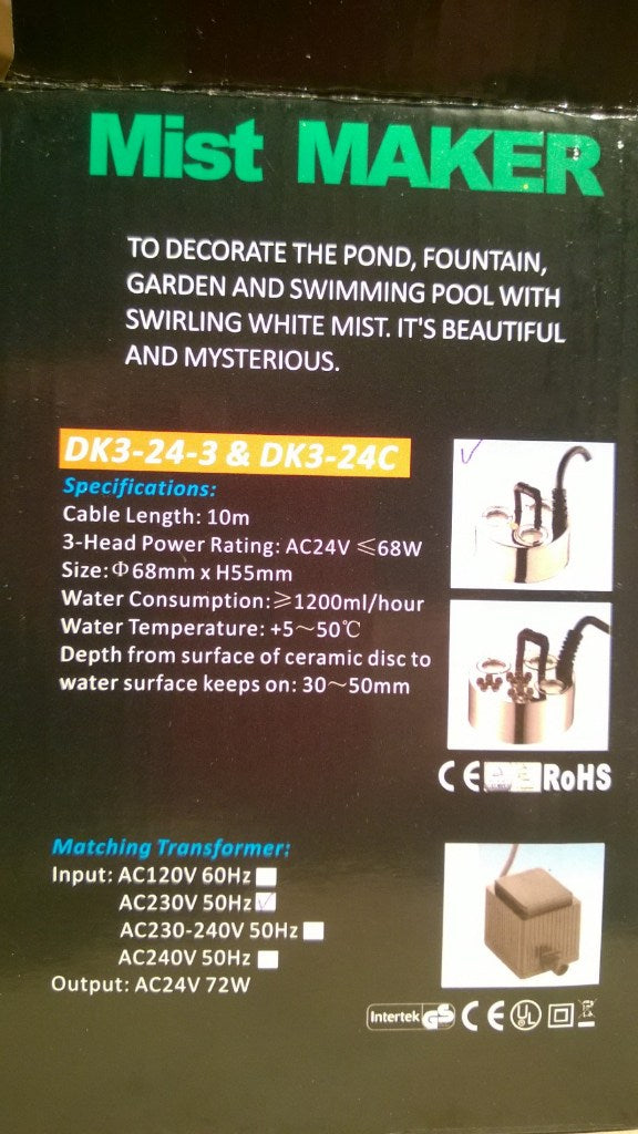 3fach-Nebler ohne Licht inkl. Outdoor-Trafo