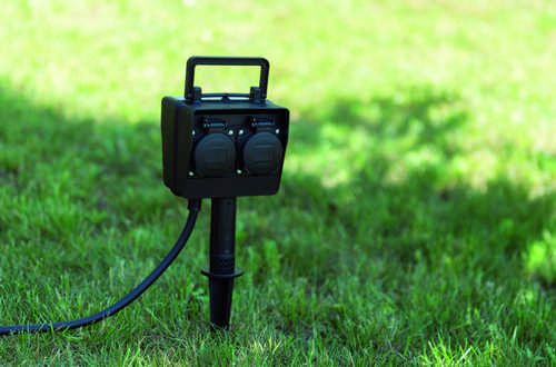 4-fach Energieverteiler mit Erdspieß