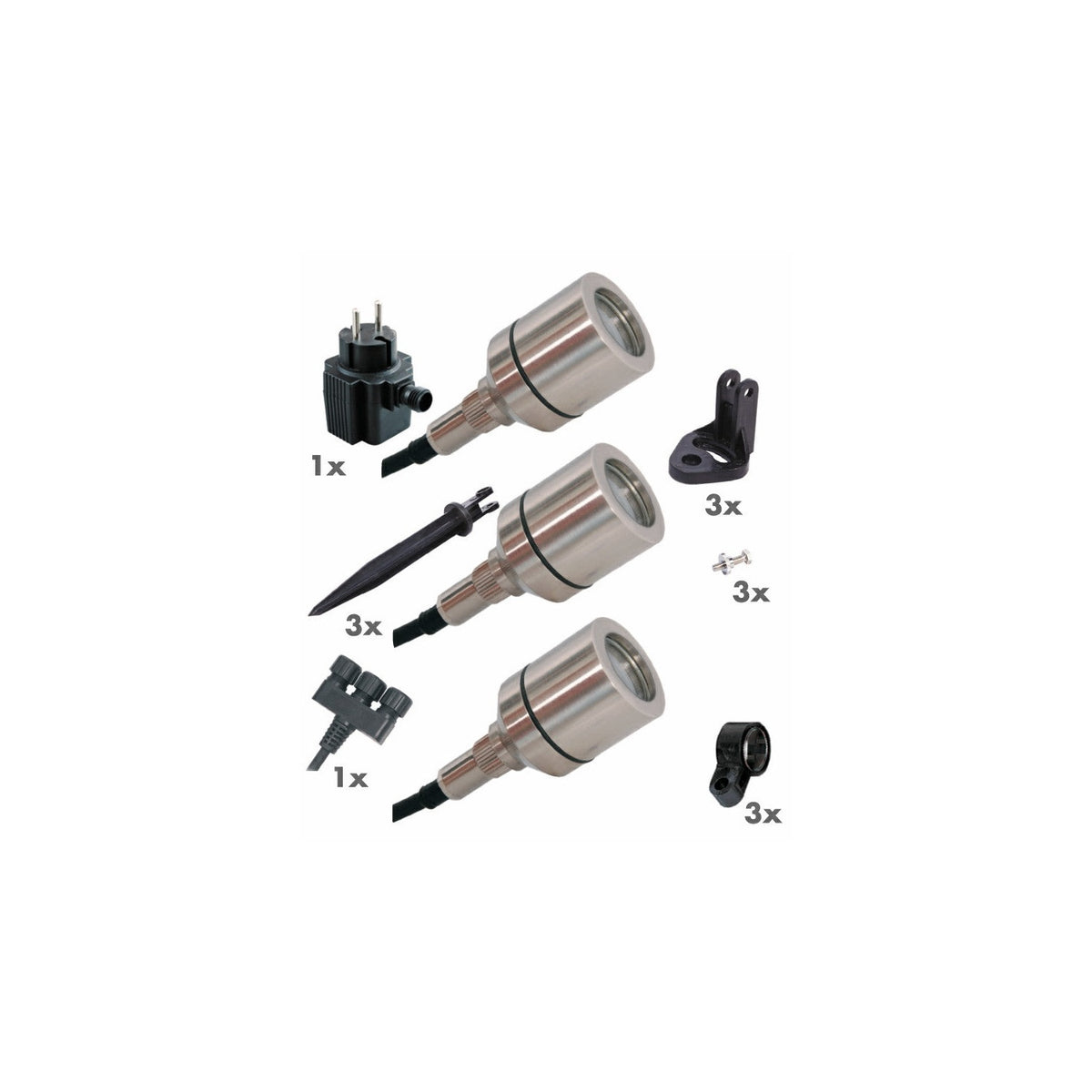 Art Decor Produktbild final 2026-09-24 | 40640 | seliger Aquaspot 300 Power LED Komplettset mit 3 Strahlern