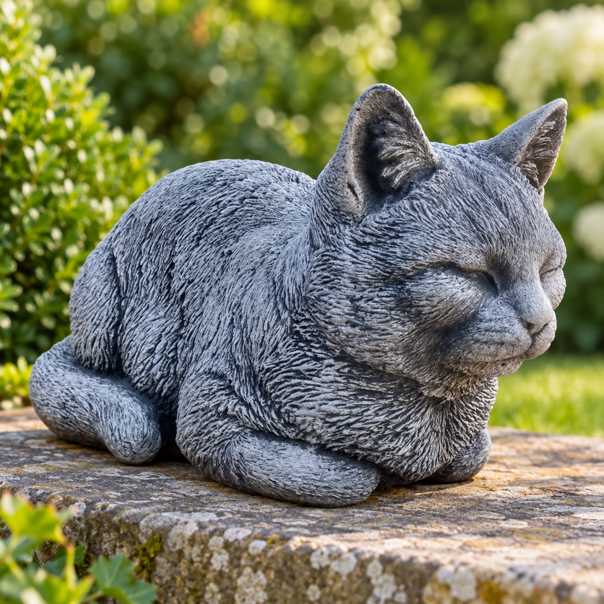 Art Decor Produktbild final 2026-09-24 | G318 | Steinguss-Figur Katze gehockt grobes Fell