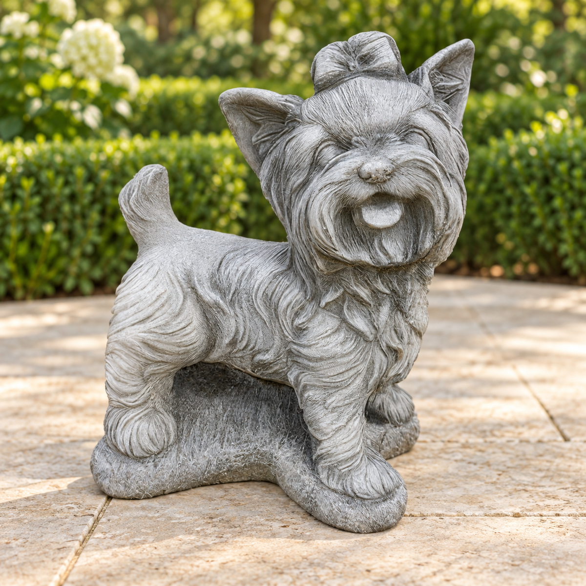 Art Decor Produktbild final 2026-09-24 | G394 | Steinguss-Figur Yorkshire Terrier stehend
