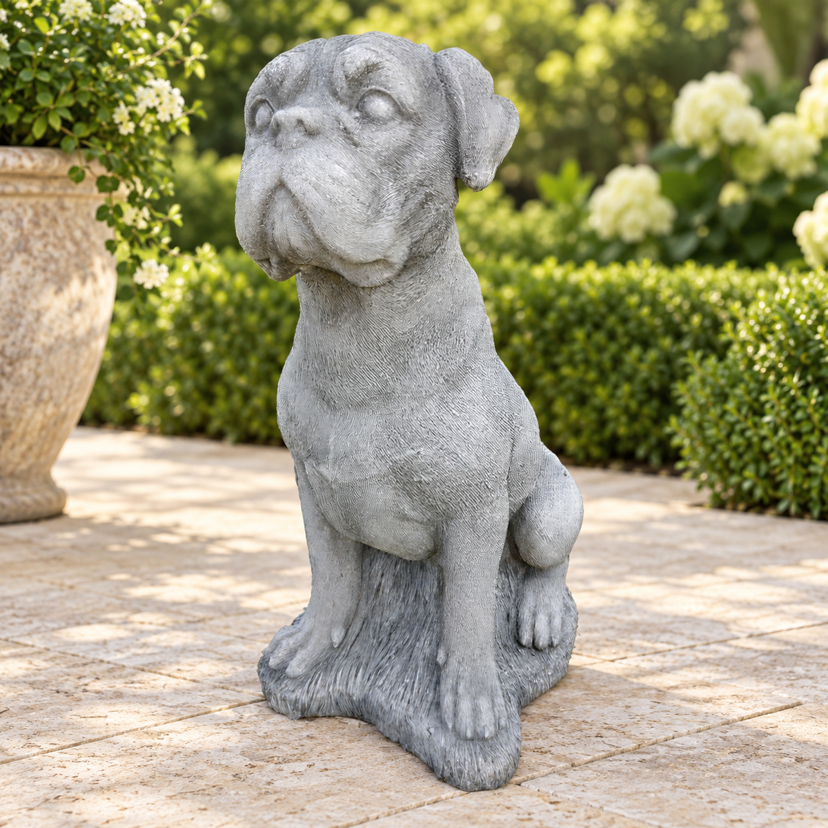 Art Decor Produktbild final 2026-09-24 | G402 | Steinguss-Figur Boxer Welpe