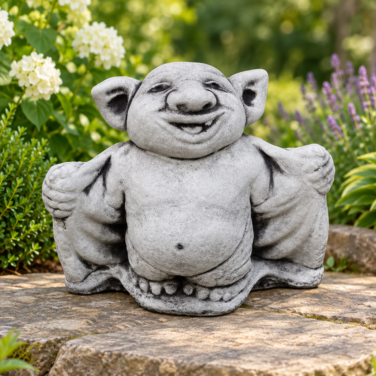 Art Decor Produktbild final 2026-09-24 | G562 | Steinguss-Gartenfigur Troll Striptease