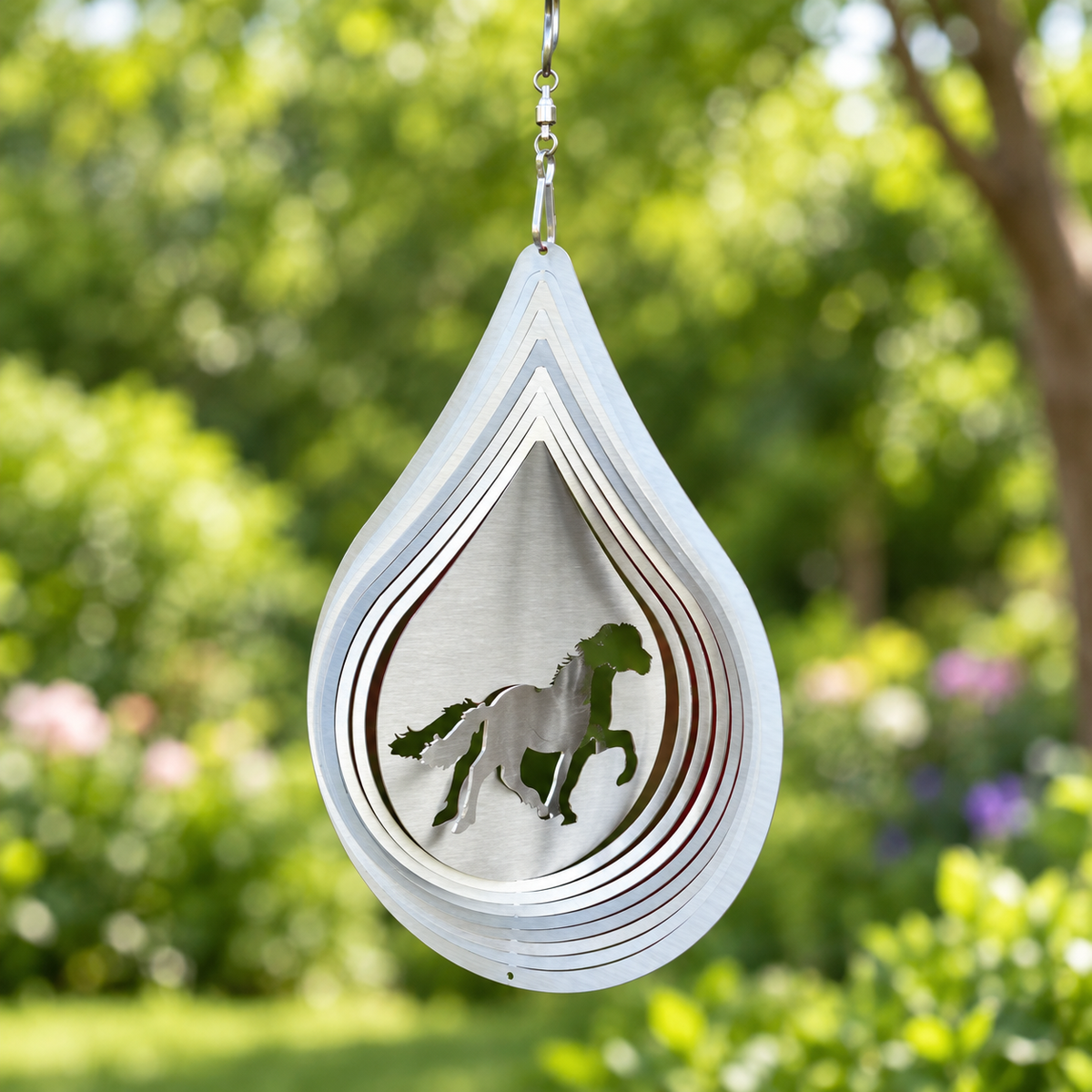 Art Decor Produktbild final 2026-09-24 | TS001 | Edelstahl-Windspiel Tropfen Isländer, 18 × 13 cm